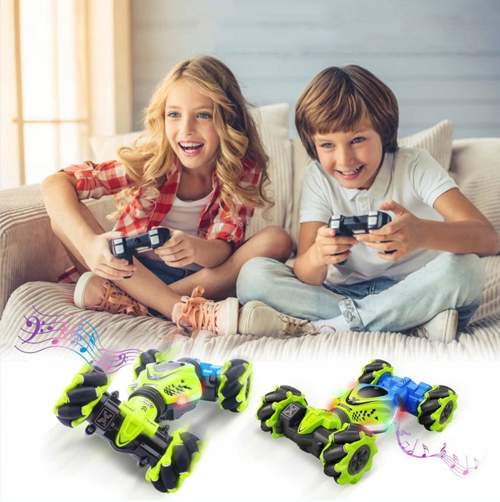 Czujnik gestów RC samochód kaskaderski z lekką muzyką, pilotem Samochody