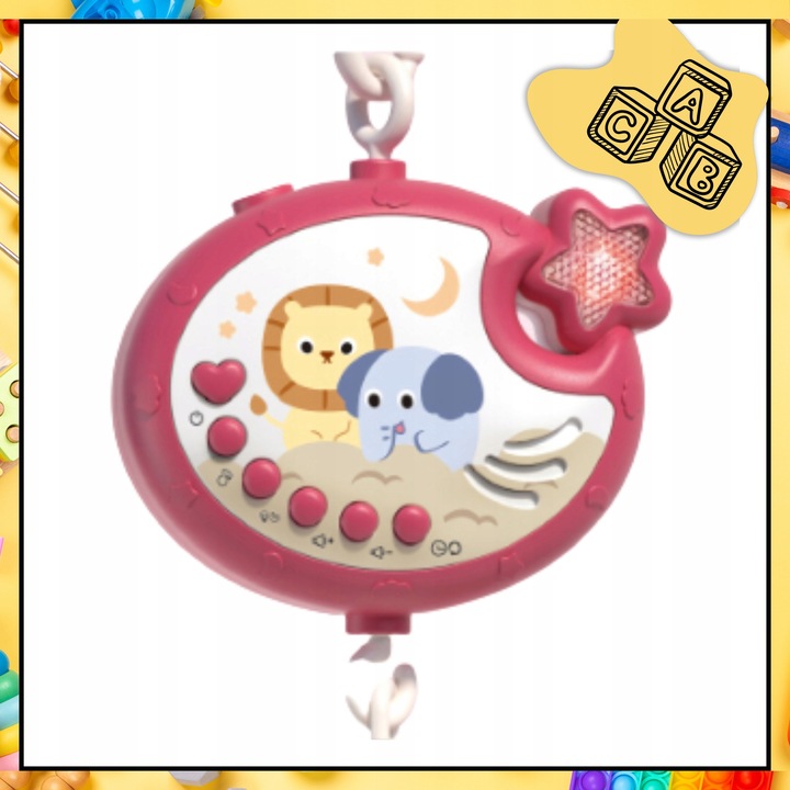 KARUZELKA DO ŁÓŻECZKA POZYTYWKA PROJEKTOR REGULACJA GŁOŚNOŚCI + PILOT