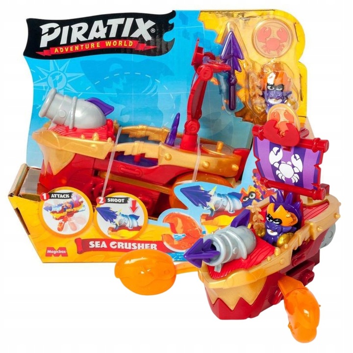 PIRATIX Sea Crusher Statek Piracki Krab i Ekskluzywny Kapitan Lobster