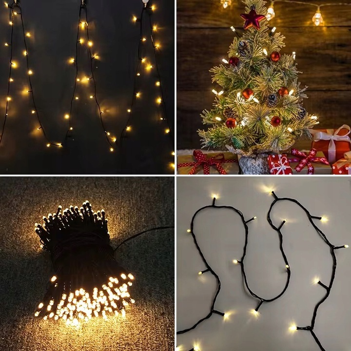 Lampki solarne LED 200LED ciepła biel