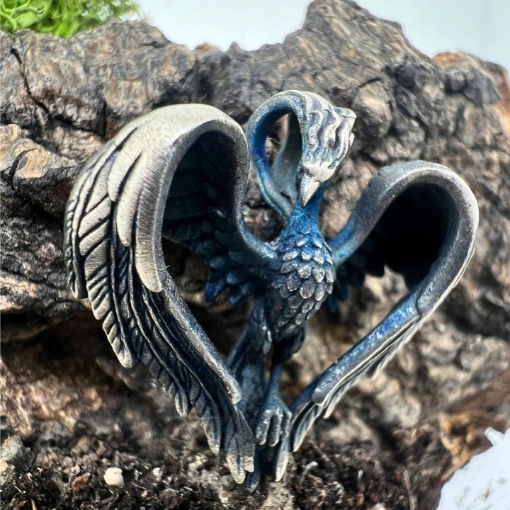 Męska zawieszka Feniks - charms na łańcuszek Mistyczny Fenix, srebro 925