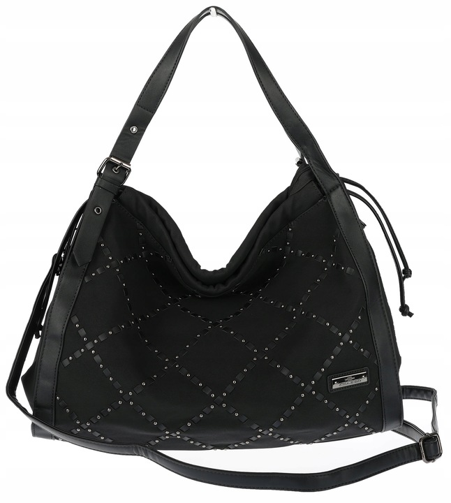 Torebka Damska Listonoszka Shopper Duża Torba na Ramię Worek CH6686 Czarna