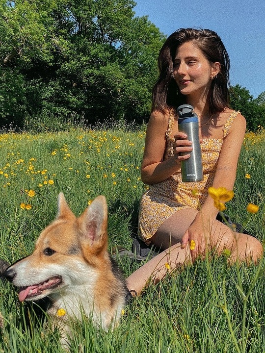 BUTELKA CONTIGO ASHLAND CHILL 590ml SREBNA na NAPOJE WODĘ