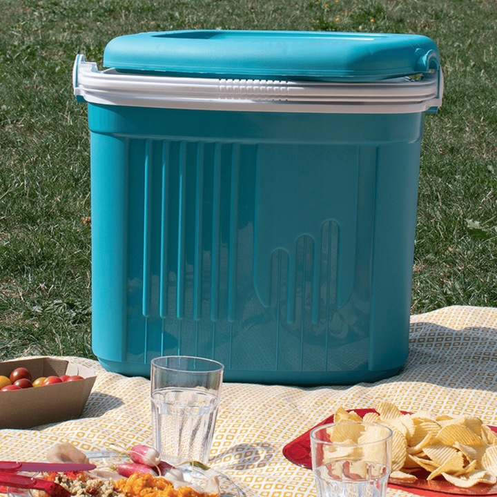 DUŻA LODÓWKA TURYSTYCZNA 42L na WKŁADY MROŻĄCE do AUTA kemping PODRÓŻY