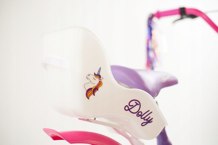Rower 16" cali dziecięcy dla dziewczynki fotelik, kółka boczne,frędzle,kosz