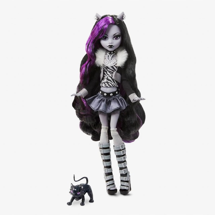 LALKA MONSTER HIGH REEL DRAMA Clawdeen Wolf + kot Crescento