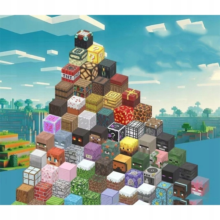 Magnetyczne klocki Minecraft, 200 elementów + 12 mini figurki