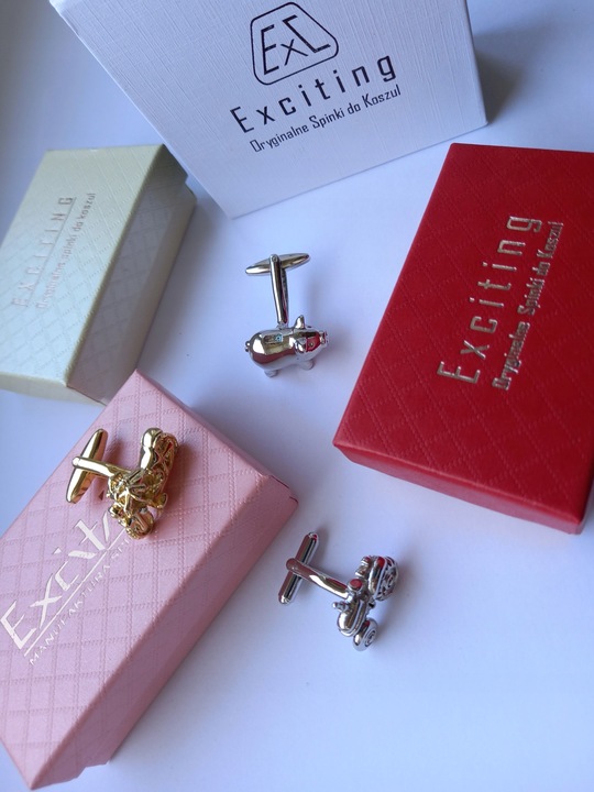 Męskie srebrne spinki do mankietów EXC Kotwica Żeglarskie Czarne Kotwice