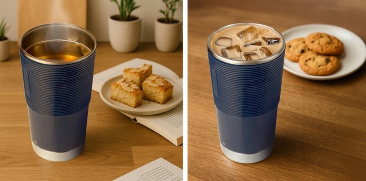 KUBEK TERMICZNY Z TERMOMETREM 380ml PODRÓŻNY DO AUTA PODGRZEWACZ CZAJNIK