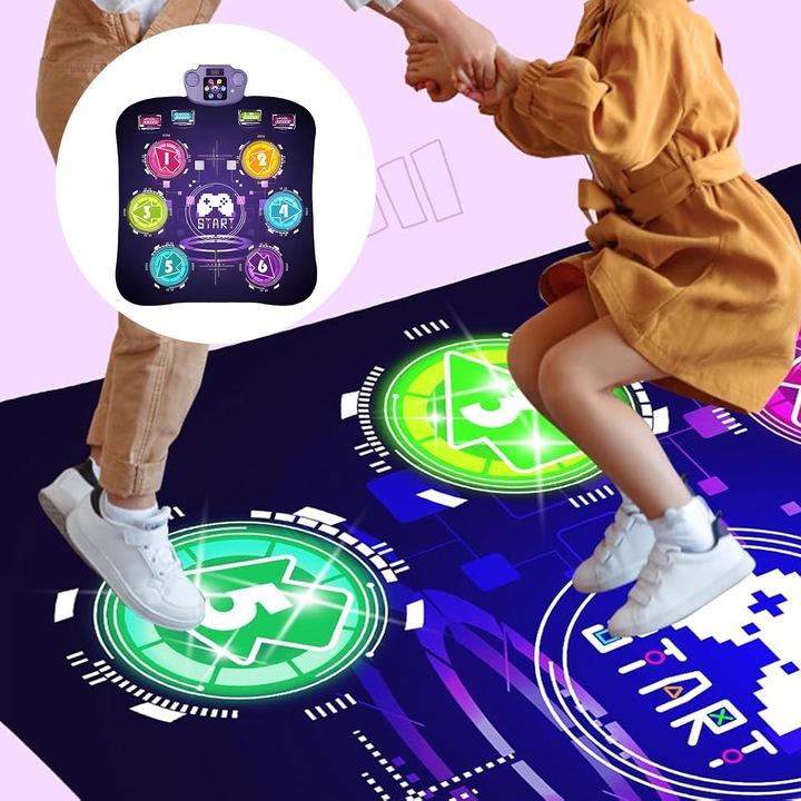 MATA LED DO TAŃCZENIA MUZYCZNA GRA DZIECI INTERAKTYWNA Z BLUETOOTH 5 TRYBÓW