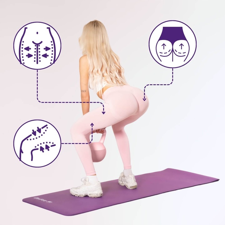 Kettlebell Odważnik Hantla Ciężar Do Ćwiczeń Fitness Różowy 8 kg DrFit