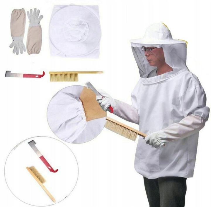 UBRANIA DLA PSZCZELARZY ZESTAW NARZĘDZI PSZCZELARSKICH STRÓJ PSZCZELARSKI