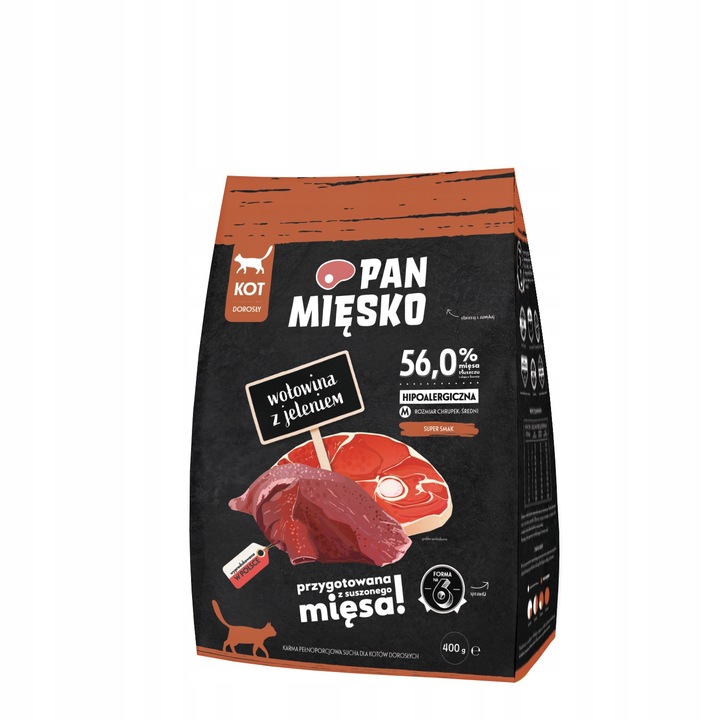 PAN MIĘSKO SUCHA KARMA DLA KOTÓW BOGATY MIX SMAKÓW 5 X 400 G