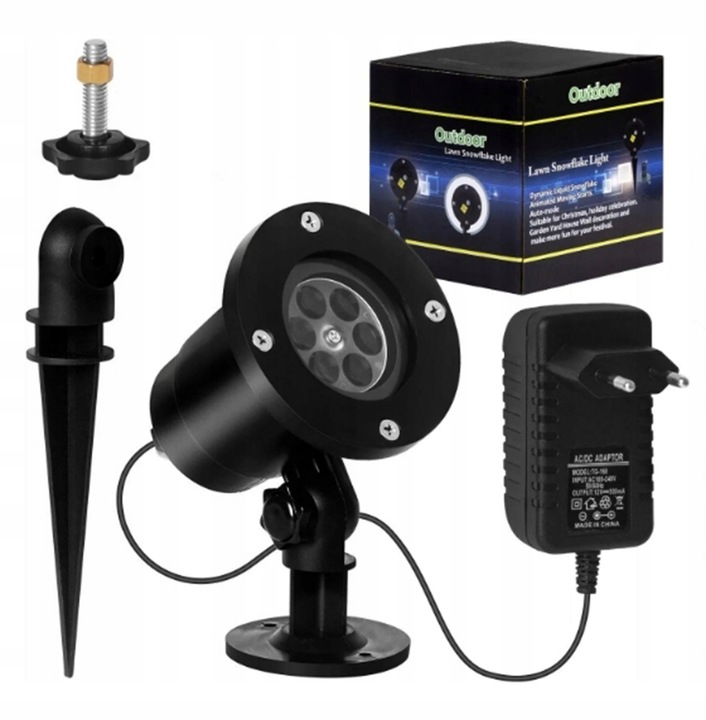 PROJEKTOR LEDOWY LED PŁATKI ŚNIEGU ŚNIEŻYNKI RZUTNIK NA DOM ŚCIANĘ KOLOROWY