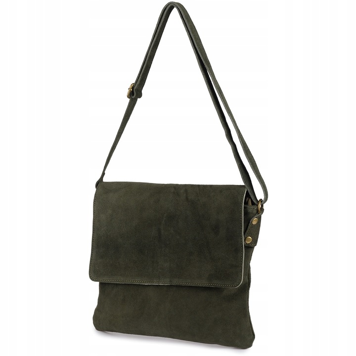 Torebka damska skórzana zamszowa listonoszka włoska B5 pojemna raportówka