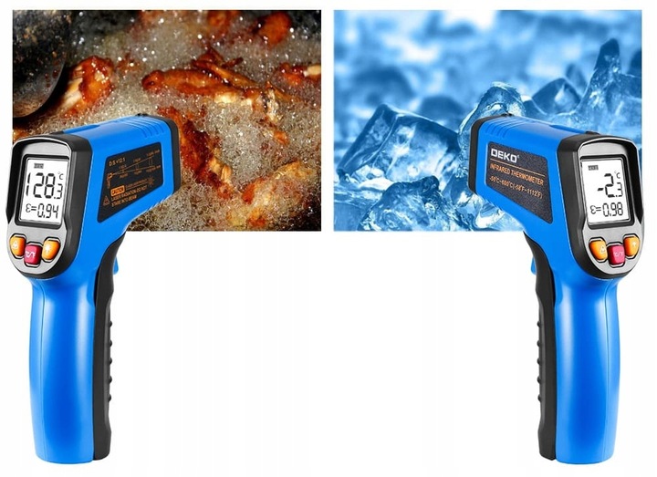 PIROMETR TERMOMETR LASEROWY BEZDOTYKOWY -50 +600C PRECYZYJNY POMIAR DEKO