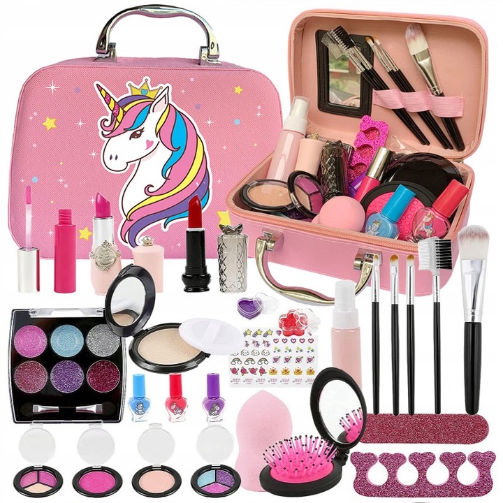 KUFEREK KOSMETYKÓW DO MAKIJAŻU i PAZNOKCI CIENIE MAKIJAŻ DLA DZIEWCZYNKI