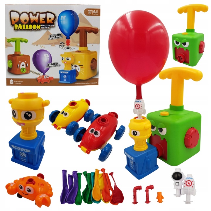 Wyrzutnia balonów autek rakiet ZIELONY POTWOREK