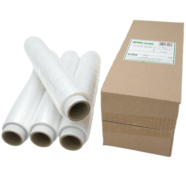 Folia spożywcza stretch do żywności 30 cm atestowana. 4 rolki po 160 m