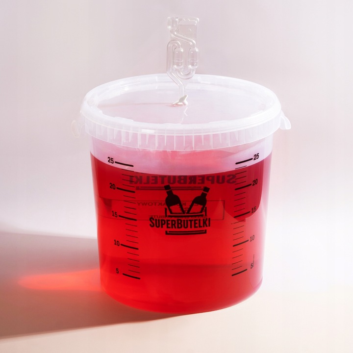 FERMENTATOR WIADRO FERMENTACYJNE 30 L na WINO PIWO z POKRYWĄ SKALĄ RURKĄ