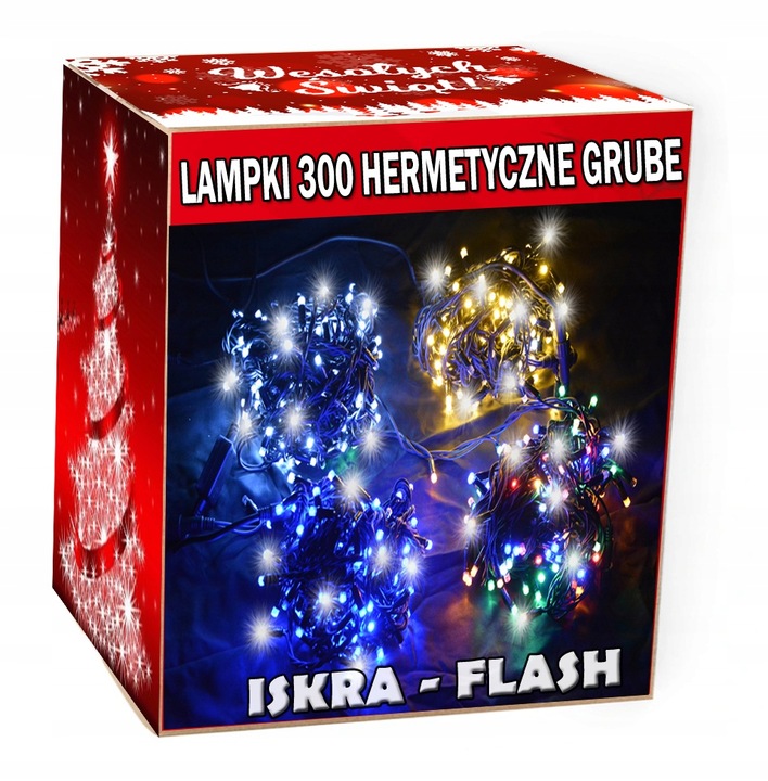 LAMPKI CHOINKOWE LED 200 GRUBY KABEL + Flash 18m