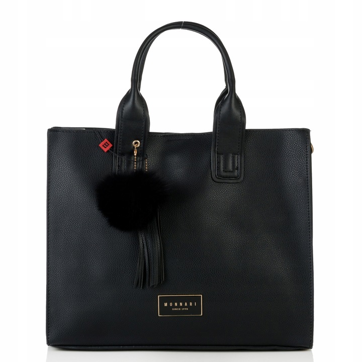 KLASYCZNA TORBA Z POMPONEM MONNARI MIEJSKA SHOPPER POJEMNA PREMIUM