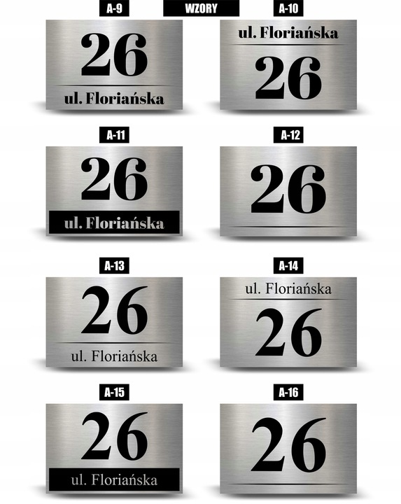 Tabliczka adresowa z numerem domu Tablica NIERDZEWNA Numer na dom 32x21 UV