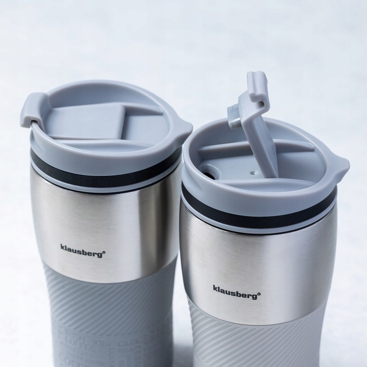 Kubek termiczny 320ml KLAUSBERG szary KB-7626