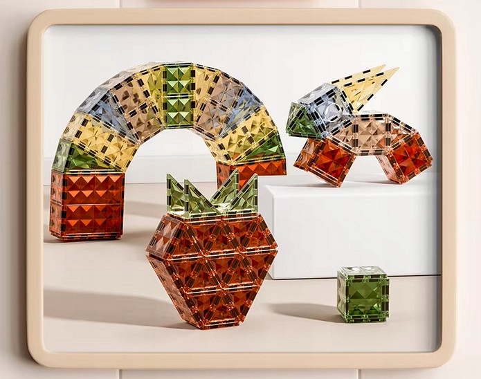 Klocki magnetyczne konstrukcyjne MEGA ZESTAW 100 el. DUŻE Magnetic Blocks