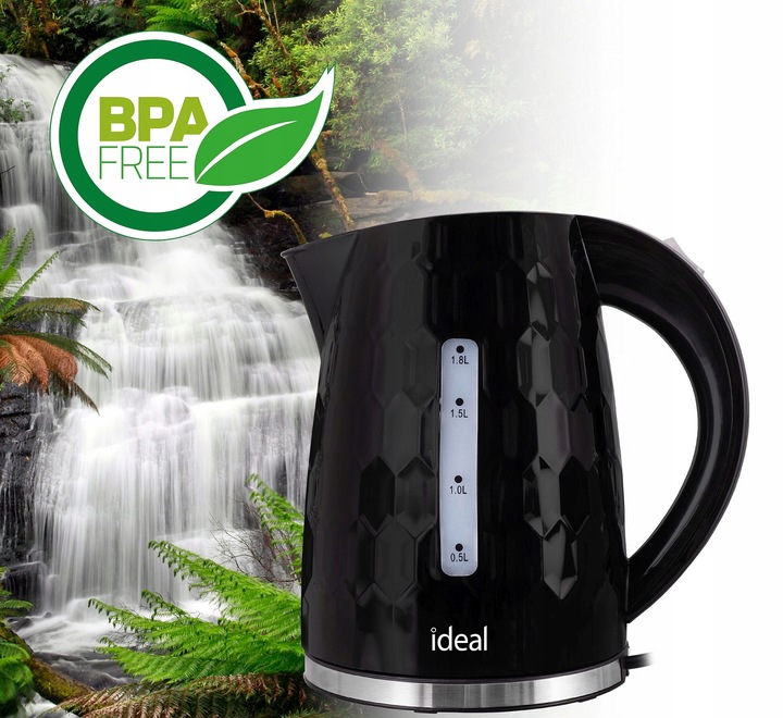 CZAJNIK ELEKTRYCZNY BEZPRZEWODOWY ELDOM CICHY ENERGOOSZCZĘDNY Czarny 1,8L