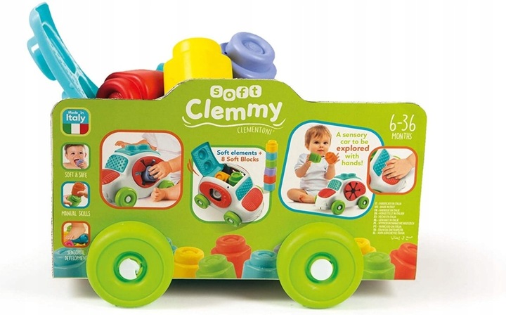 Autko z klockami Soft Clemmy Clementoni 17315