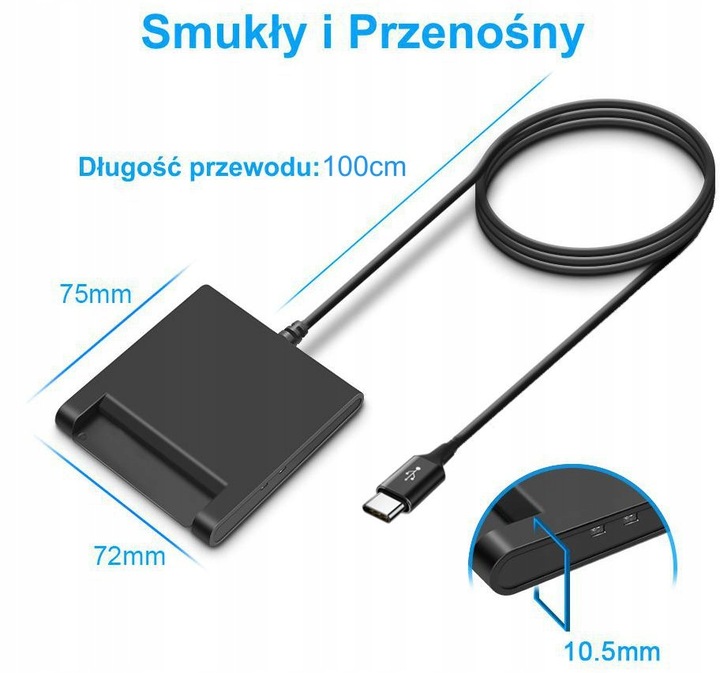 Czytnik karty kierowcy USB-C do telefonu z PROGRAMEM