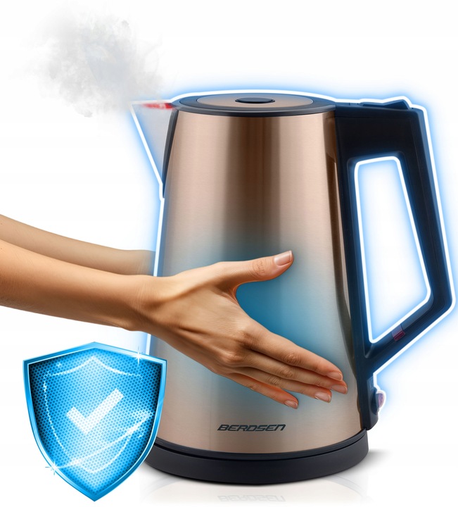 CZAJNIK ELEKTRYCZNY BEZPRZEWODOWY MODNY 1,7L BERDSEN 2200W