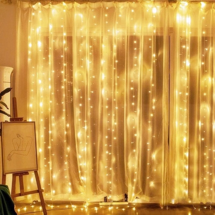 Kurtyna świetlna zewnętrzna duża 4x2m 700 LED timer Oświetlenie Świąteczne