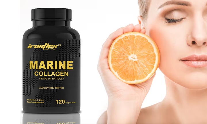 IRONFLEX KOLAGEN MORSKI RYBI 120kaps COLLAGEN MARINE KWAS HIALURONOWY WIT C