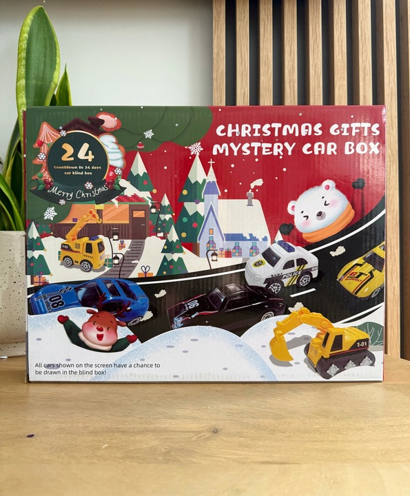 KALENDARZ ADWENTOWY 24 ELEMENTY SAMOCHODY AUTA AUTKA DLA CHŁOPCA PREZENT