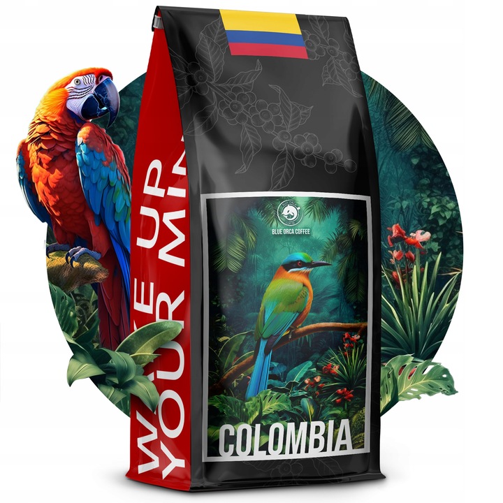 KAWA ZIARNISTA 2x1kg ŚWIEŻO PALONA BRAZIL+KOLUMBIA - 100% ARABICA-BLUE ORCA