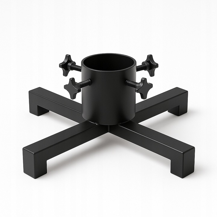 STOJAK POD CHOINKĘ LOFT 40x40 cm METALOWY CZARNY STOJAK Z KUBKIEM NA WODE