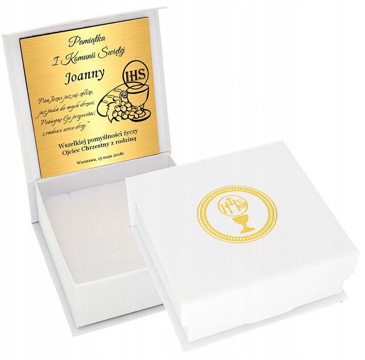 Złoty Łańcuszek z Aniołkiem 925 Anioł Róż Chrzest Komunia Roczek Grawer