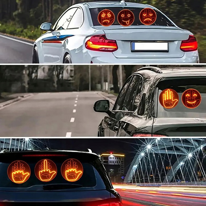 SYGNALIZATOR GESTÓW LED DO SAMOCHODU 8 GESTÓW ŚRODKOWY PALEC ! EMOTKI PILOT