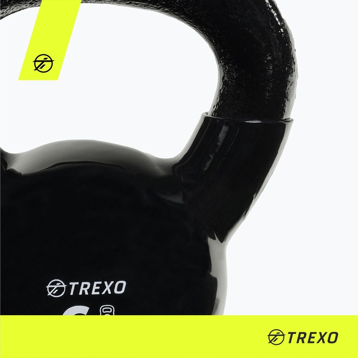 Kettlebell TREXO VKB12 12 kg Oznaczenie wagi Żeliwny Okrągły szeroki uchwyt