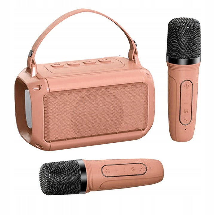 MINI BEZPRZEWODOWY GŁOŚNIK BLUETOOTH + KARAOKE 2 MIKROFONY LED DLA DZIECKA