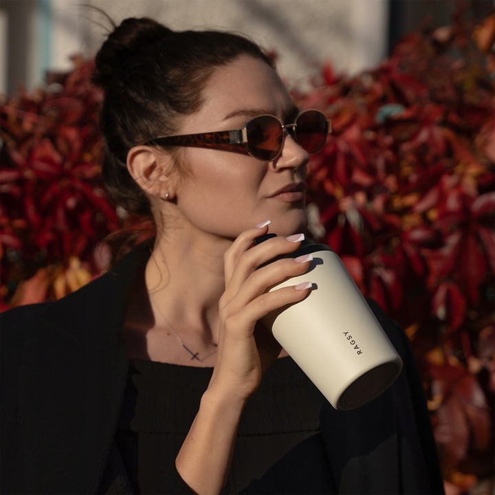 Kubek Termiczny ze stali nierdzewnej BPA FREE Simply Cup 340 ml - Sand