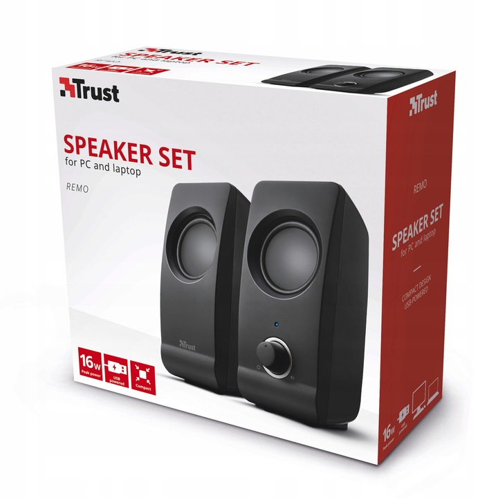 GŁOŚNIKI KOMPUTEROWE 2.0 STEREO 16W USB PC
