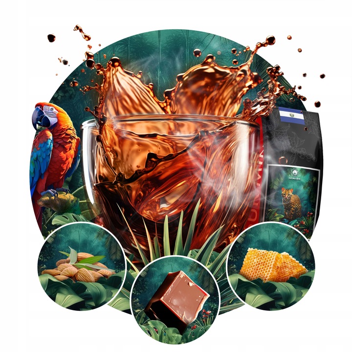 KAWA ZIARNISTA 2x500g ŚWIEŻO PALONA BRAZIL+SALVADOR 100% ARABIA - BLUE ORCA