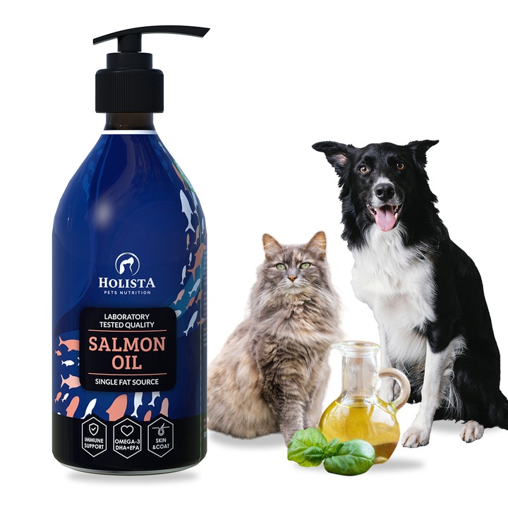 HOLISTA Olej z Łososia Atlantyckiego dla Psa Kota OMEGA 3 Salmon Oil 500ml