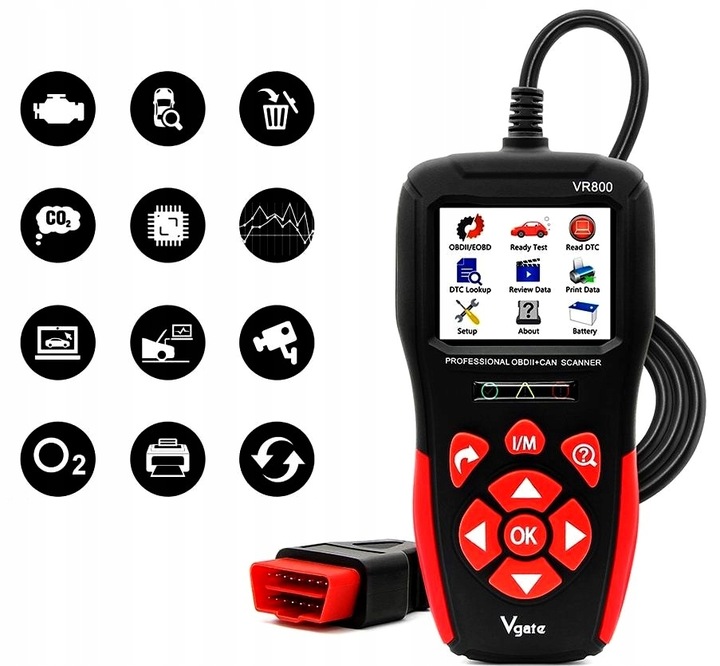 TESTER SKANER DIAGNOSTYCZNY OBD2 INTERFEJS Polski Vgate VR800