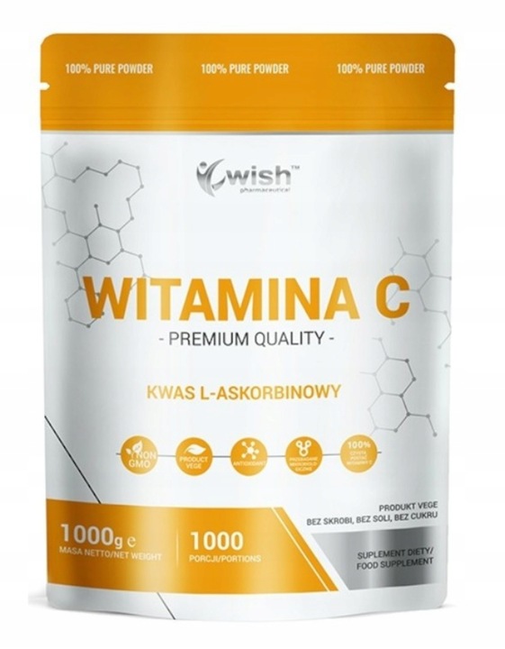Wish Witamina C 1000 mg 1kg WITAMINA C W PROSZKU 100% KWAS L-ASKORBINOWY