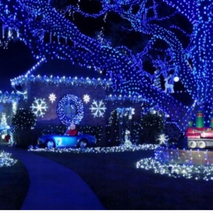 LAMPKI CHOINKOWE 300 LED STAŁE + FLASH ZEWNĘTRZNE ŚWIATEŁKA IP44 NIEBIESKIE