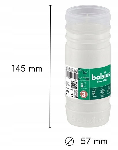 Wkłady do zniczy 14,5 cm Bolsius RP3 parafinowe całoroczne - 68 godzin